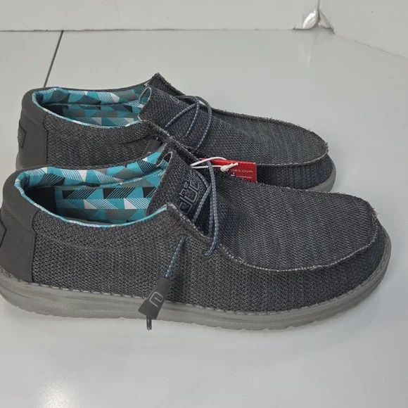 Hey Dude Charcoal and Teal Loafers NWT - Picture 3 of 15